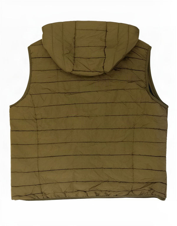 Colete masculino acolchoado com capuz Jack & Jones UK 40 poliéster cáqui grande