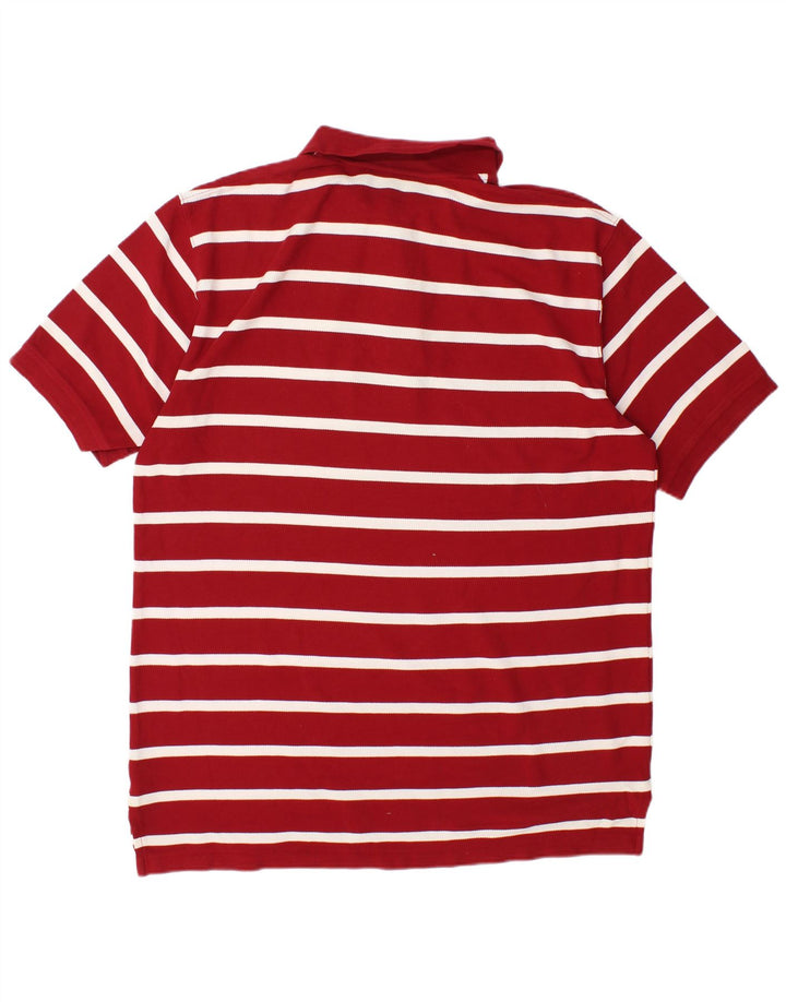 Camisa polo masculina L.L.BEAN grande algodão listrado marrom