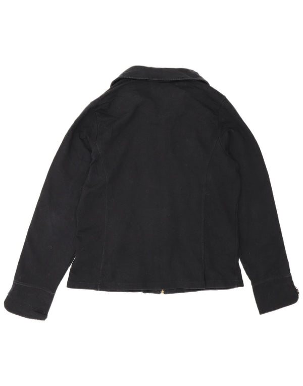 Jaqueta bomber feminina Marks & Spencer Reino Unido 14 algodão preto médio
