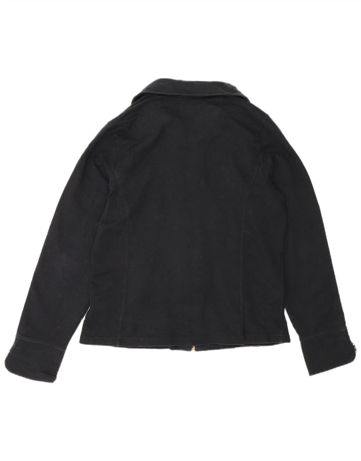 Jaqueta bomber feminina Marks & Spencer Reino Unido 14 algodão preto médio