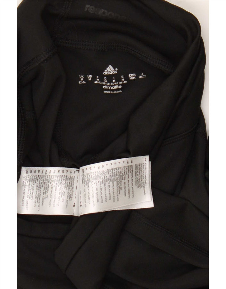 Adidas Womens Crop Leggings UK 12/14 Médio Preto Poliéster