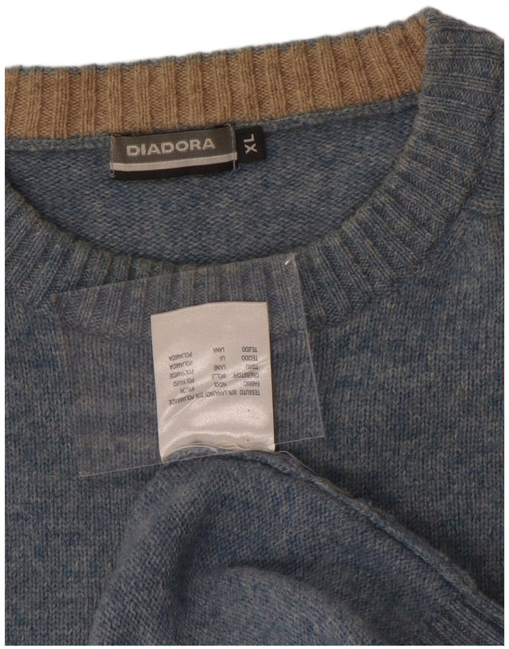 Suéter masculino DIADORA com gola redonda XL azul poliamida