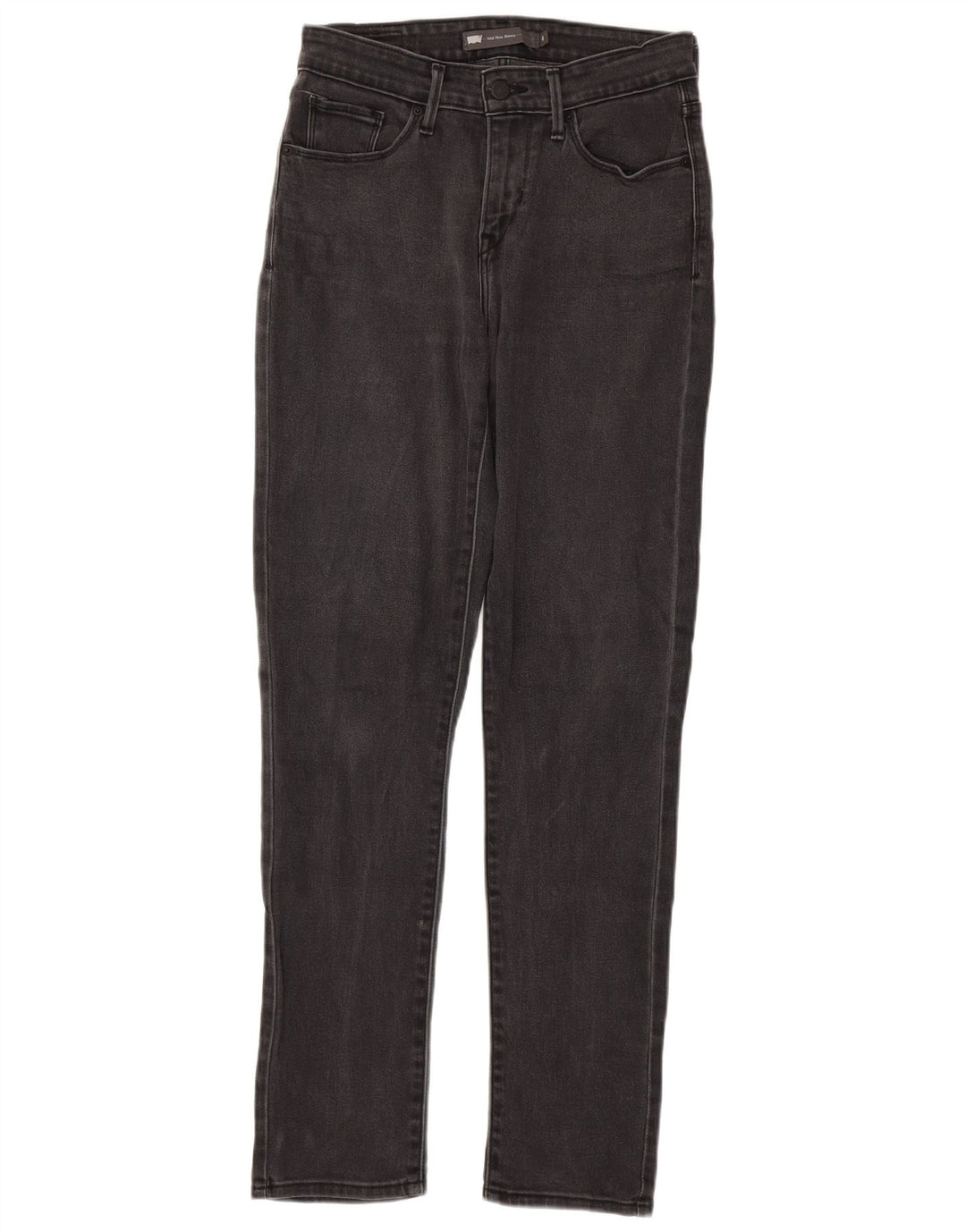 Calça jeans skinny feminina de cintura média LEVI'S US 4 pequena W27 L32 algodão cinza