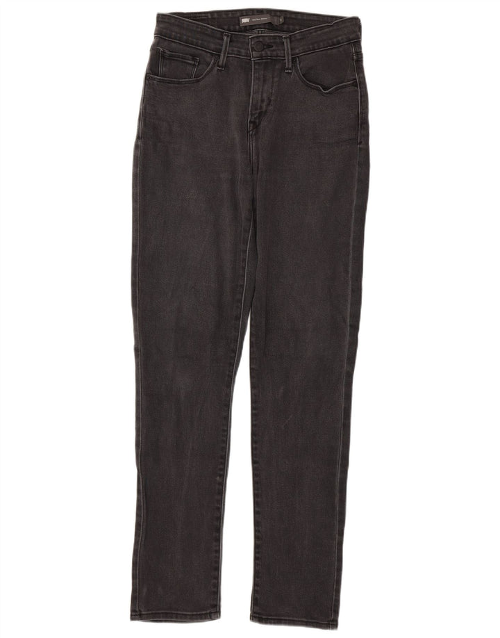 Calça jeans skinny feminina de cintura média LEVI'S US 4 pequena W27 L32 algodão cinza