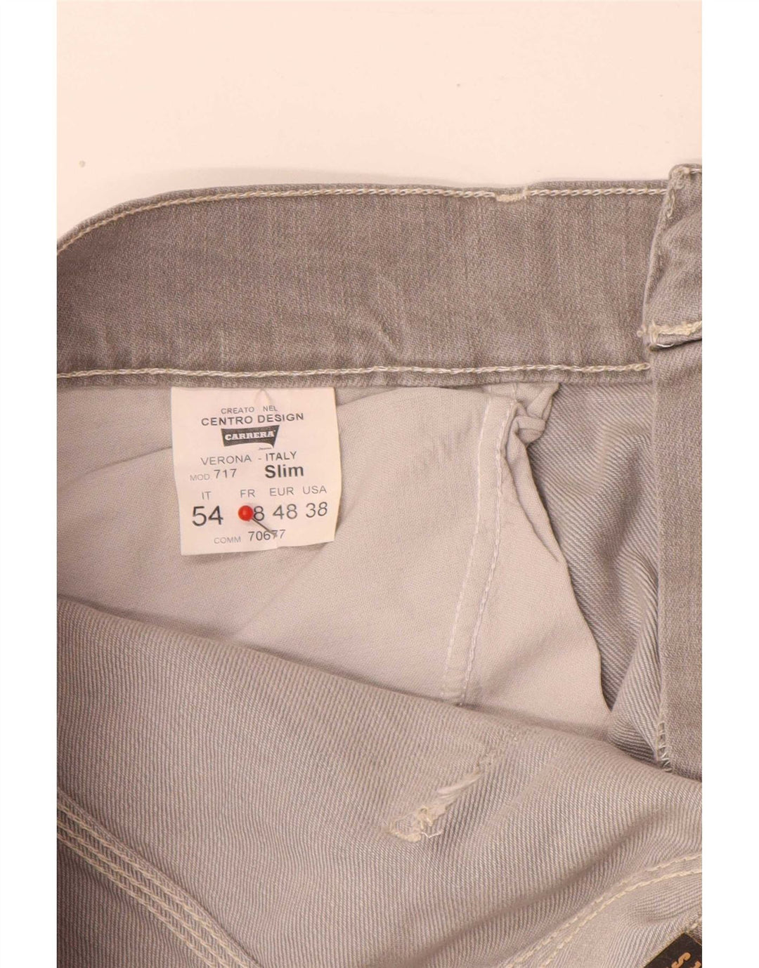 Carrera Masculino 717 Slim Jeans W38 L33 Cinza Algodão