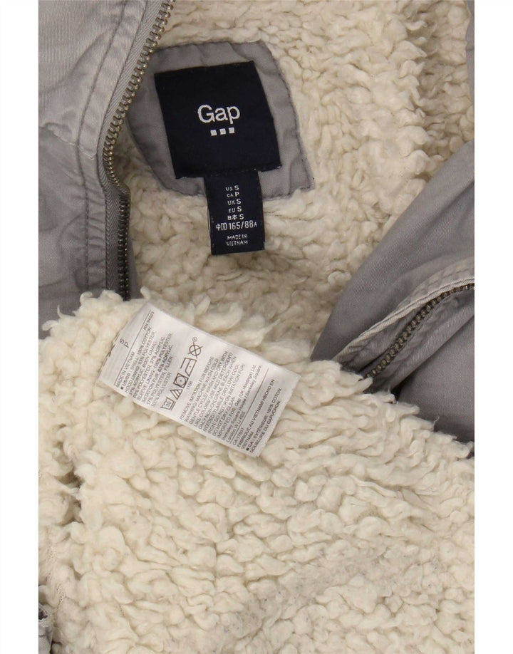 Jaqueta Parka feminina com capuz Gap Reino Unido 10 algodão cinza pequeno