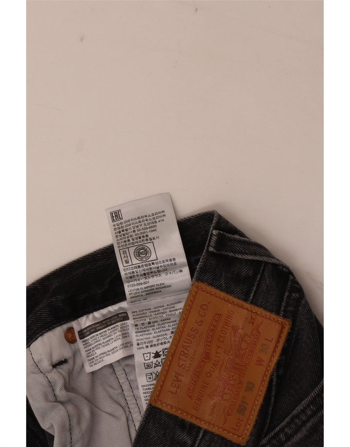 Calça jeans masculina Levi's 501 Straight W30 L28 cinza algodão