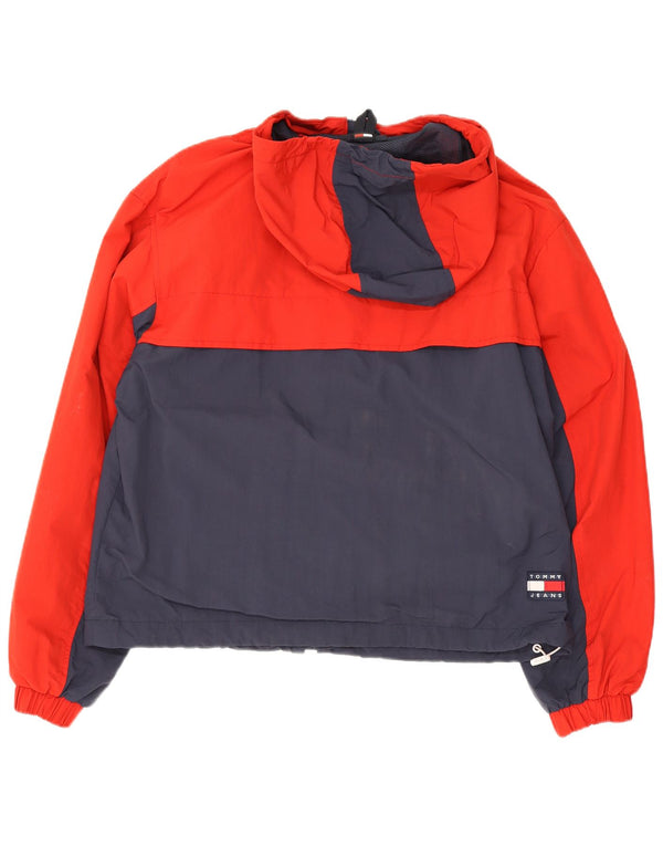 Jaqueta bomber masculina Tommy Hilfiger Chicago com capuz Reino Unido 34 XS vermelho bloco colorido