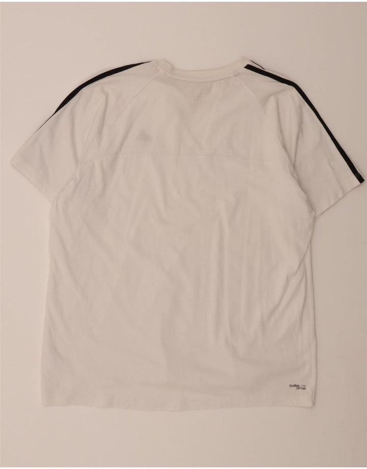 ADIDAS Mens Climalite T-Shirt Top XL White Cotton Vintage Adidas and Second-Hand Adidas from Messina Hembry 
