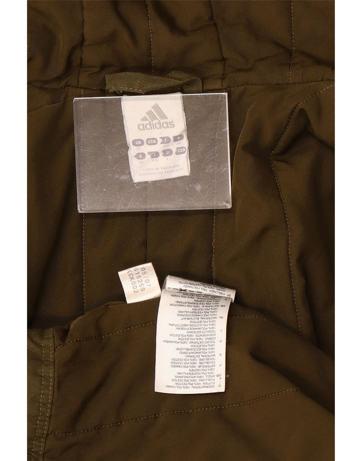 Sobretudo com capuz feminino ADIDAS UK 12 médio cáqui poliéster