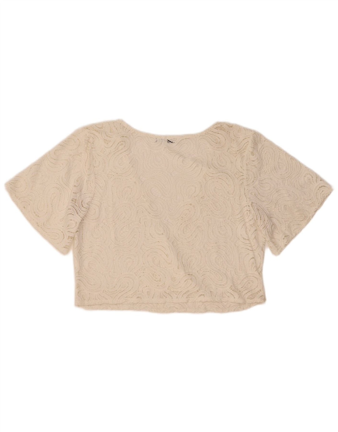 Zara Womens Lace Crop Top Reino Unido 16 Grande Branco