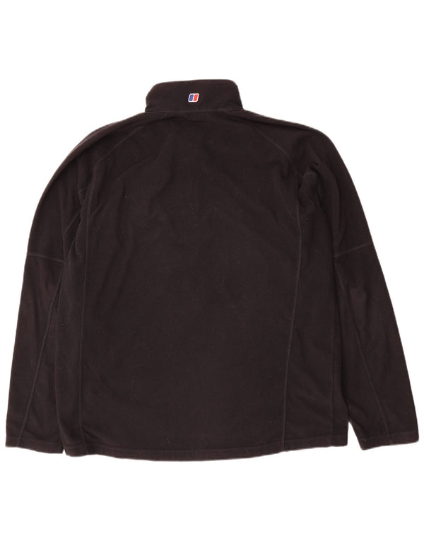 Berghaus Suéter masculino de lã com zíper e gola XL poliéster preto