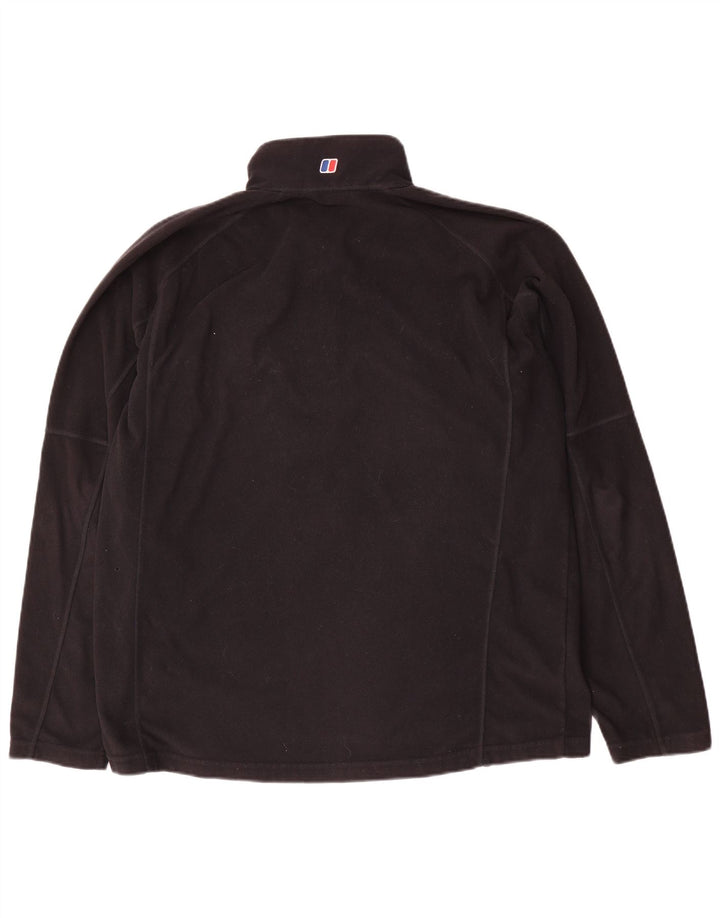 Berghaus Suéter masculino de lã com zíper e gola XL poliéster preto