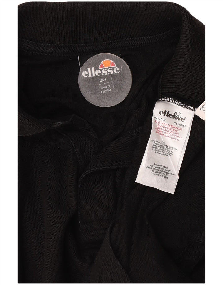 Camisa polo masculina Ellesse grande algodão preto