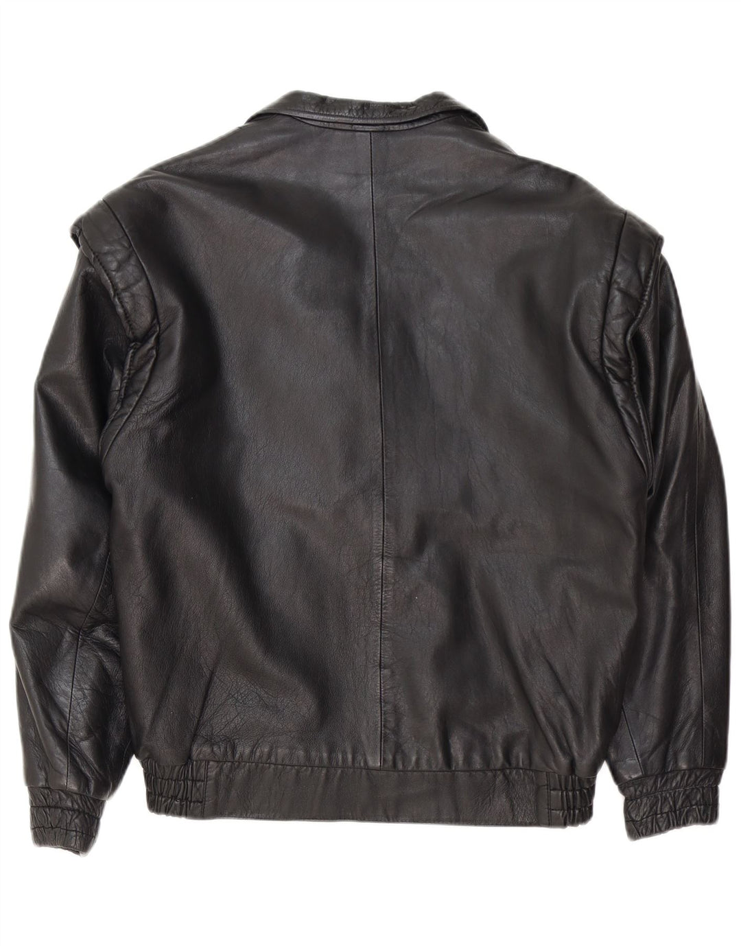 Jaqueta de couro superdimensionada para motociclista, feminina vintage, couro preto pequeno UE 36