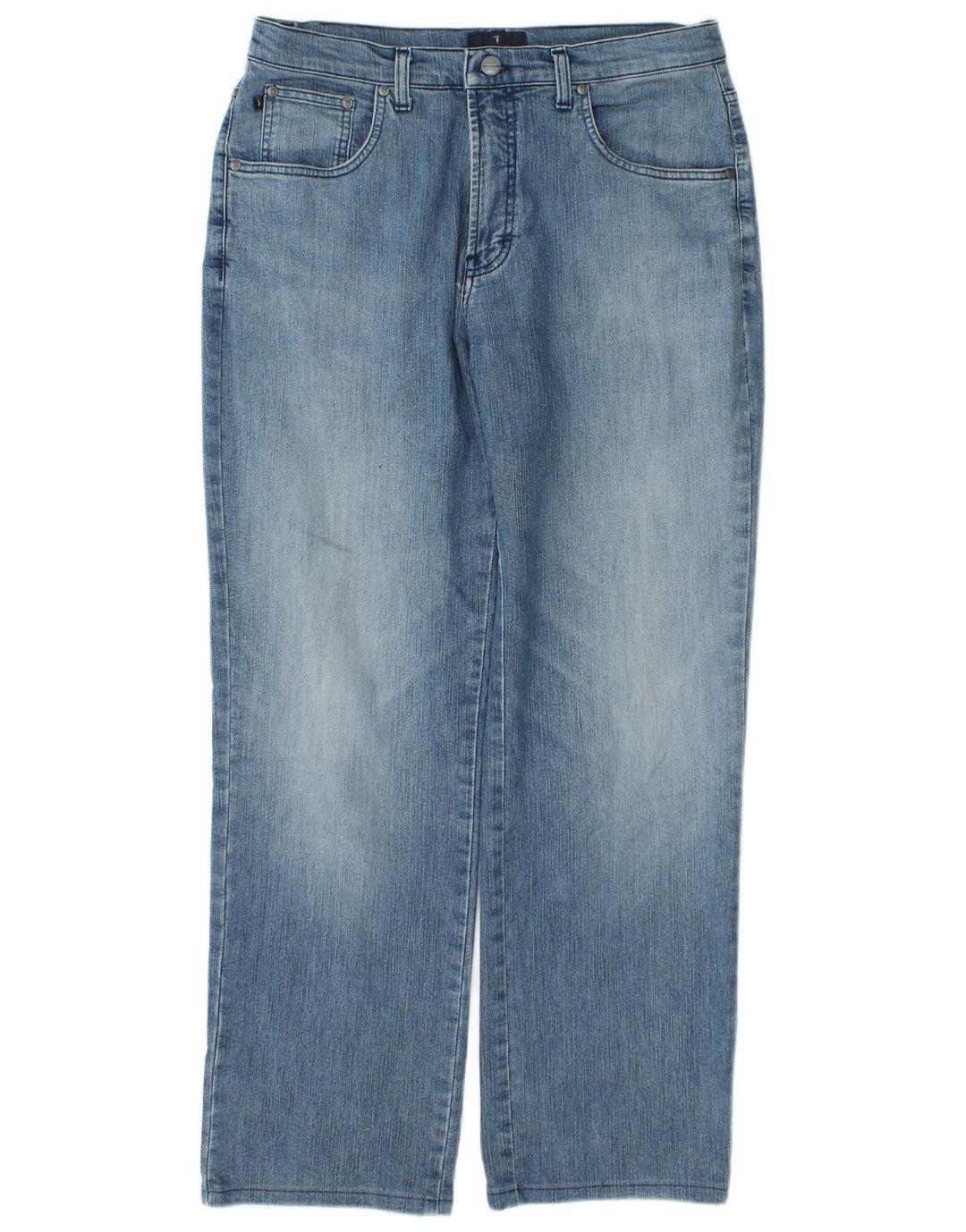 Trussardi Mens Straight Jeans W32 L30 Azul Algodão