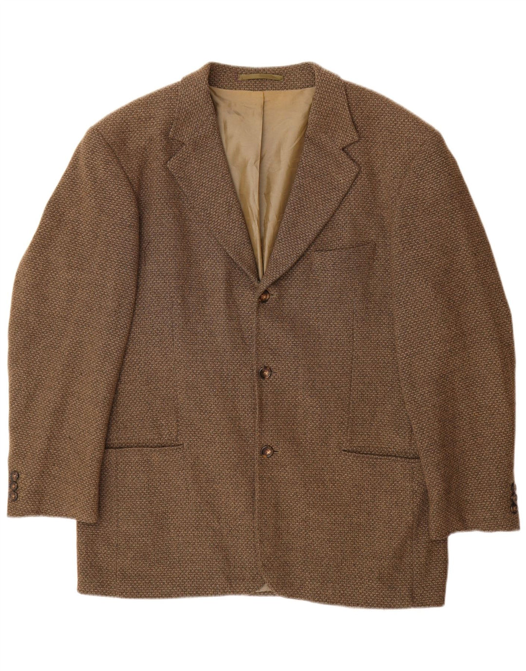 Jaqueta Blazer Masculina Hugo Boss com 3 Botões EU 52 XL Lã Virgem Marrom