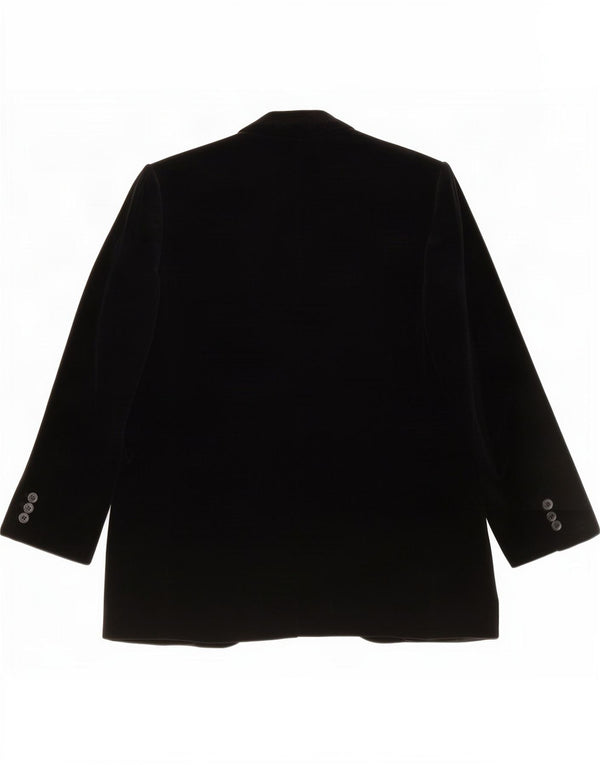 Jaqueta blazer masculina vintage de veludo com 1 botão Reino Unido 38 algodão preto médio