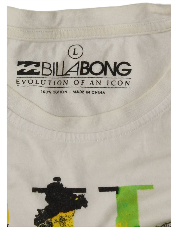 Camiseta gráfica masculina Billabong grande algodão branco