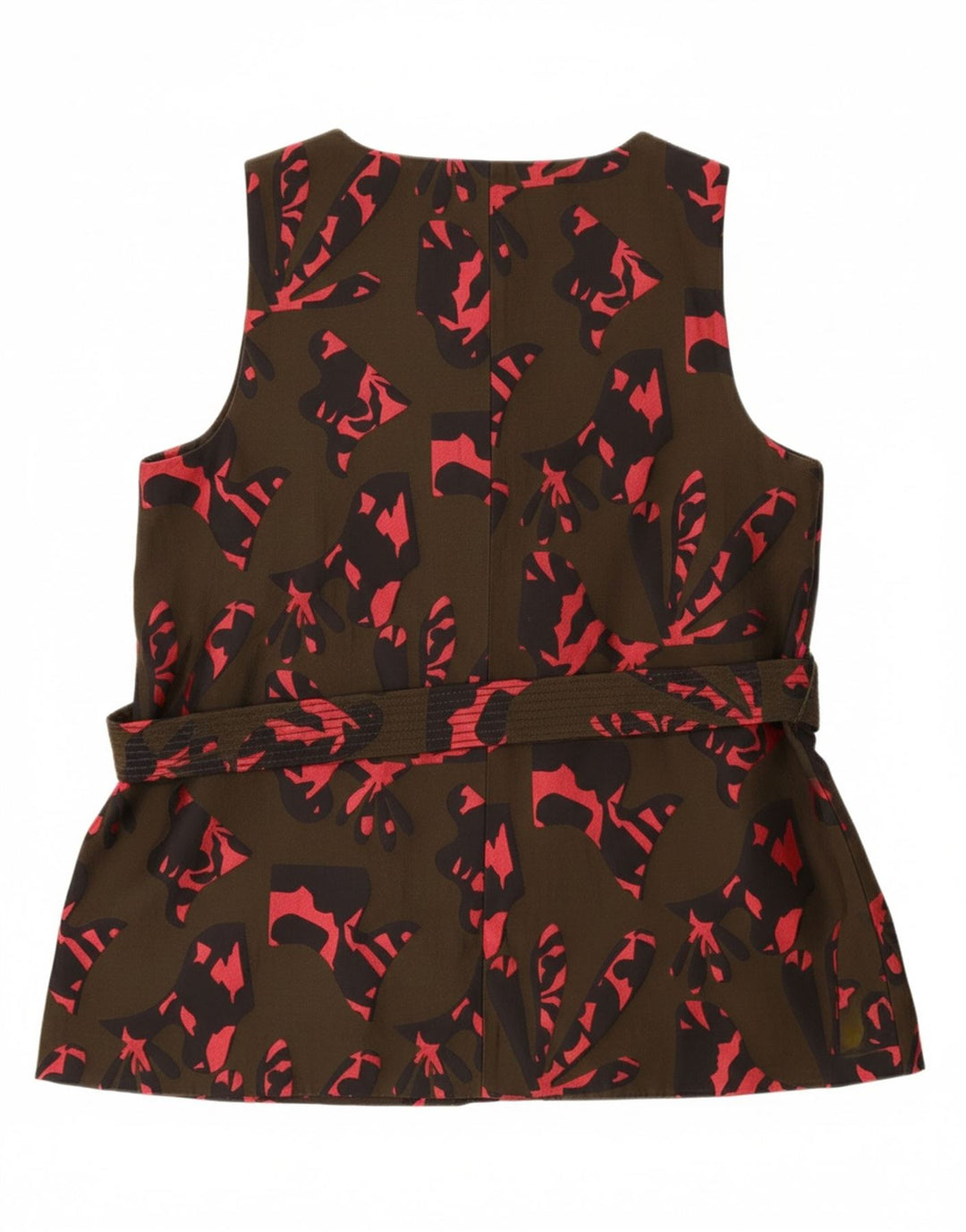 Blusa feminina com estampa abstrata BANANA REPUBLIC Reino Unido 14 médio cáqui