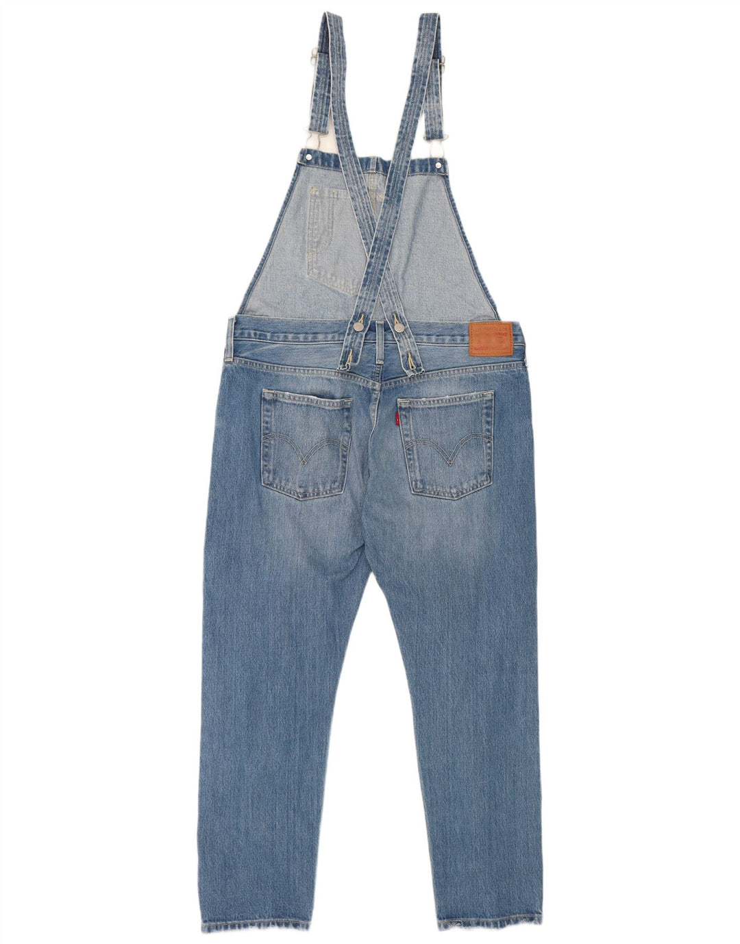Calça jeans reta feminina Levi's desgastada média W36 L27 azul