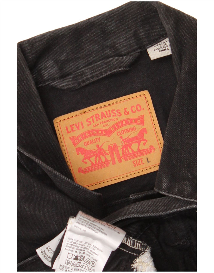 Jaqueta jeans masculina Levi's UK 40 grande algodão preto