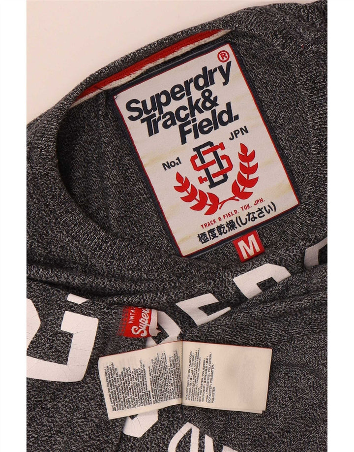 Superdry camiseta masculina gráfica top algodão manchado cinza médio