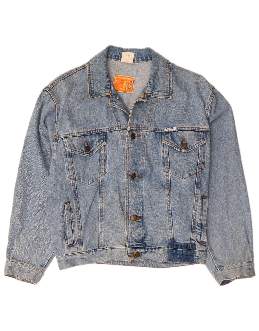 Jaqueta jeans feminina VINTAGE EU 42 grande algodão azul
