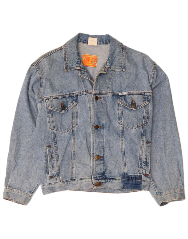 Jaqueta jeans feminina VINTAGE EU 42 grande algodão azul