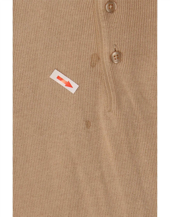 Suéter masculino Gant com gola polo e algodão bege grande