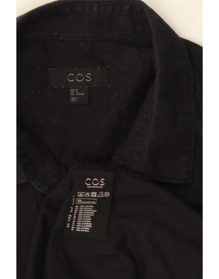 Camisa masculina Cos de algodão manchado azul marinho médio