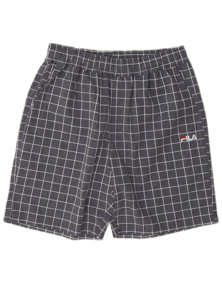 Fila Mens Sport Shorts XS Cinza Poliéster Xadrez