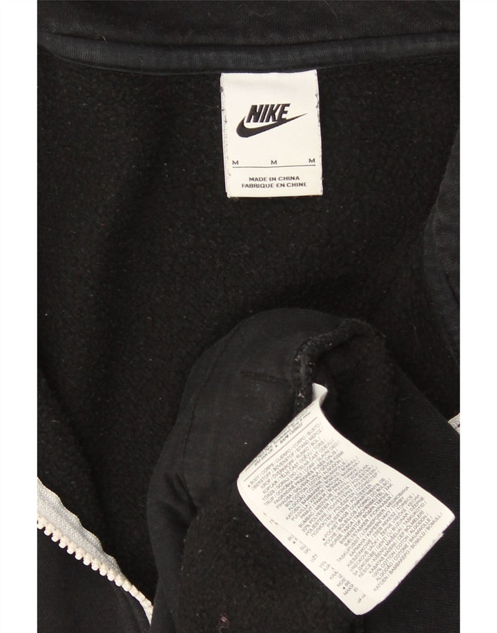 Moletom masculino Nike com zíper e gola alta de algodão preto médio