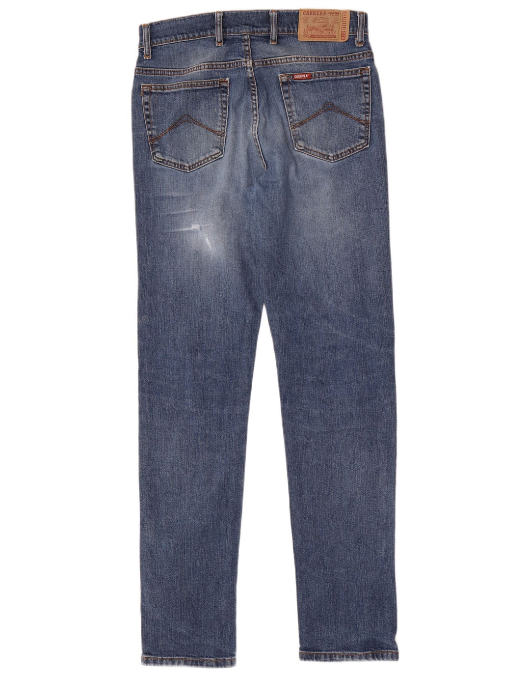 Carrera Mens 700 Distressed Slim Jeans W33 L34 Azul Algodão