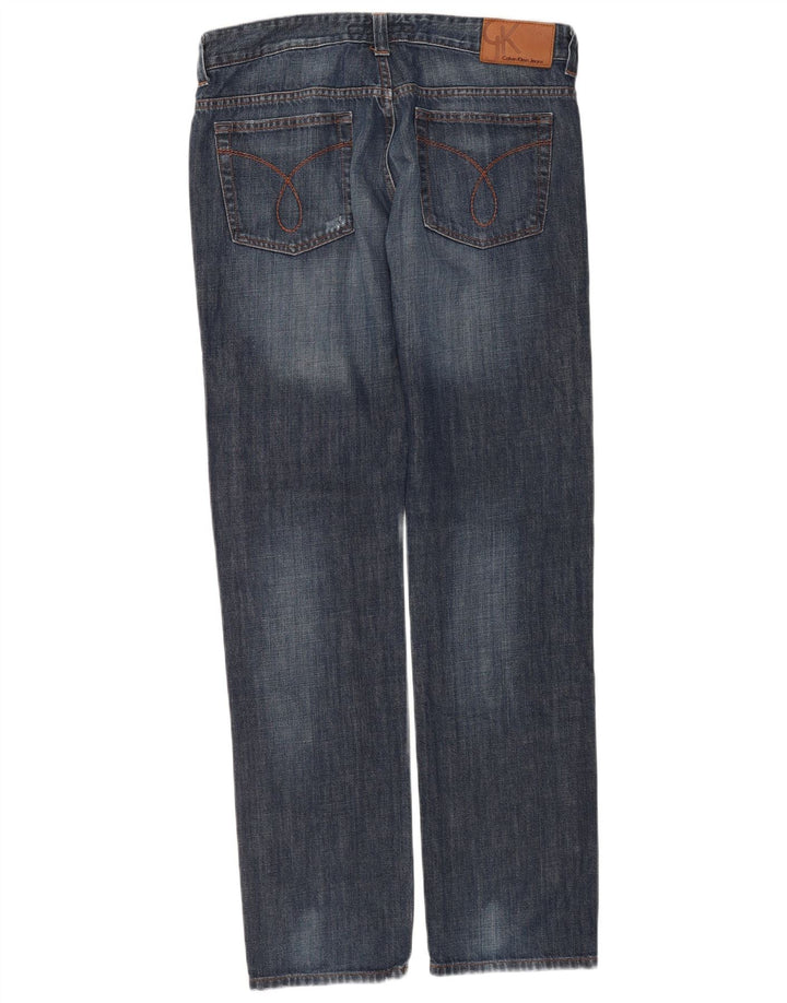 Calvin Klein Masculino Slim Jeans W32 L34 Azul Algodão
