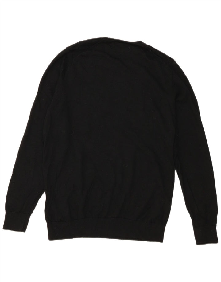 Suéter masculino Marks & Spencer Autograph com gola redonda grande preto