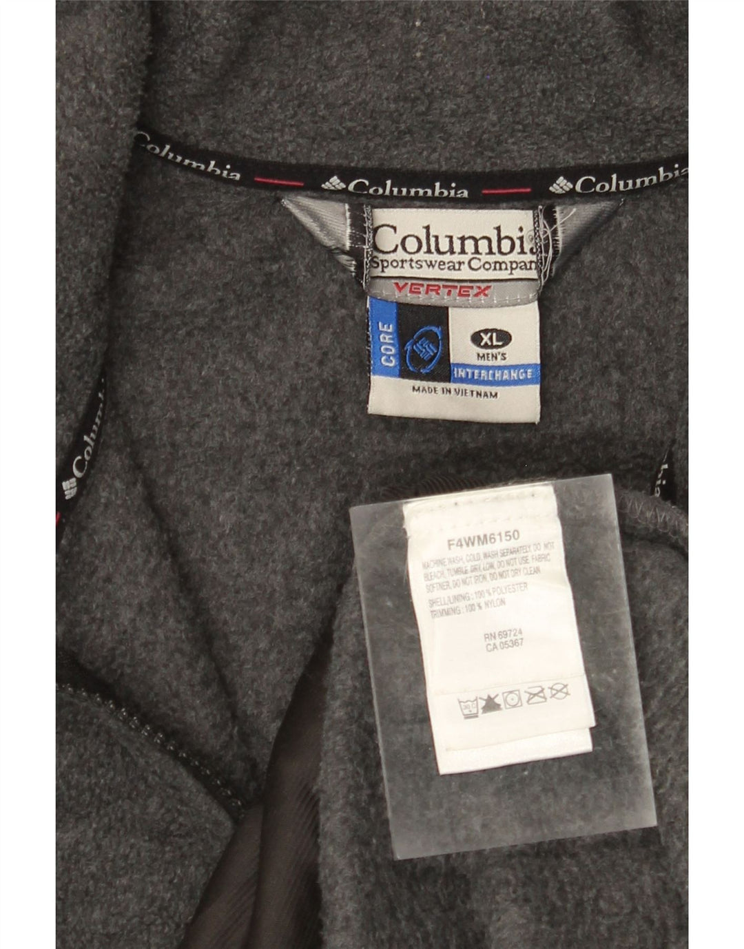 Jaqueta de lã masculina COLUMBIA UK 42 XL cinza Colourblock poliéster