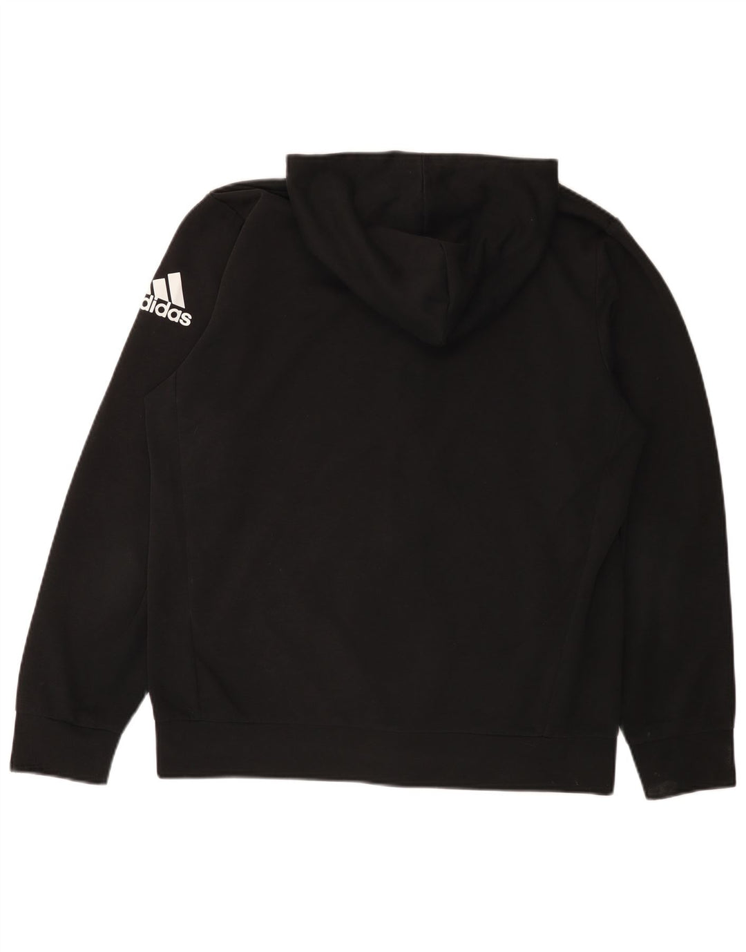 Suéter Adidas Masculino Zip com Capuz Grande Poliéster Preto