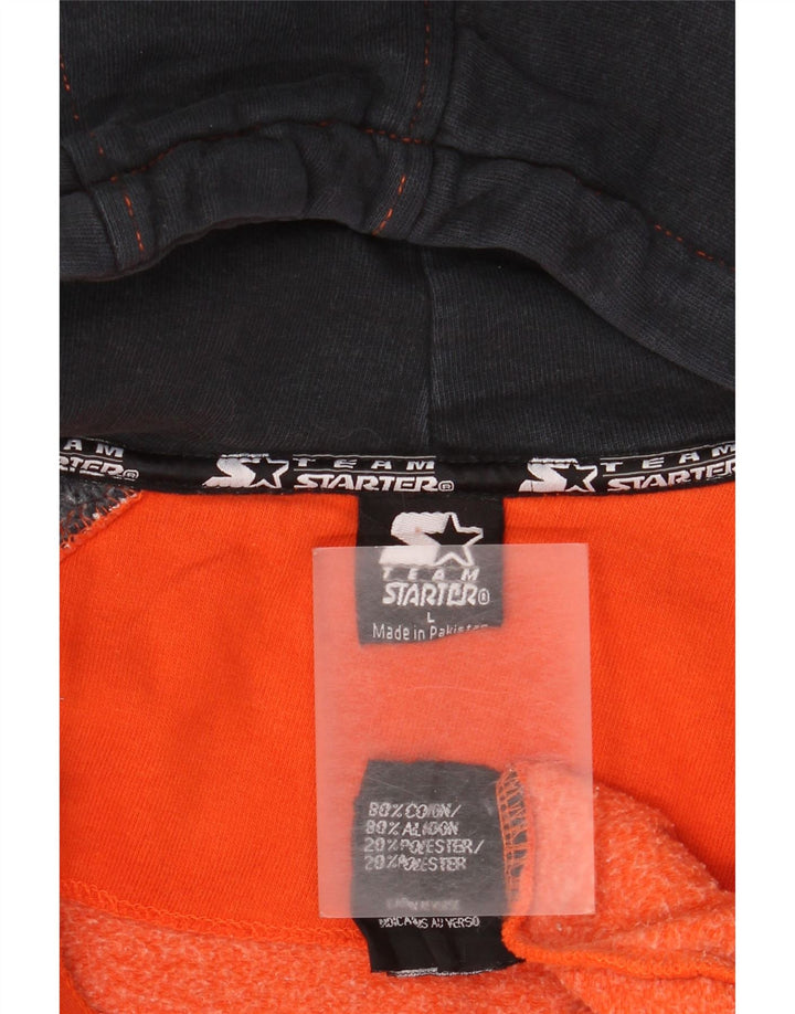 Suéter masculino Starter com capuz e zíper grande laranja