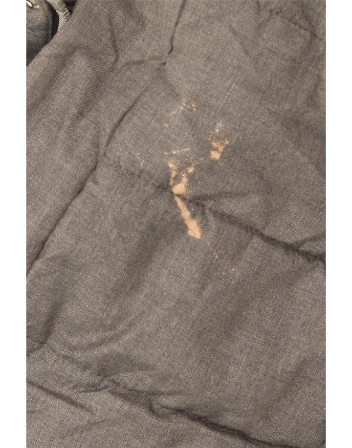 Casaco acolchoado com capuz masculino Zara UK 40 poliéster cinza grande