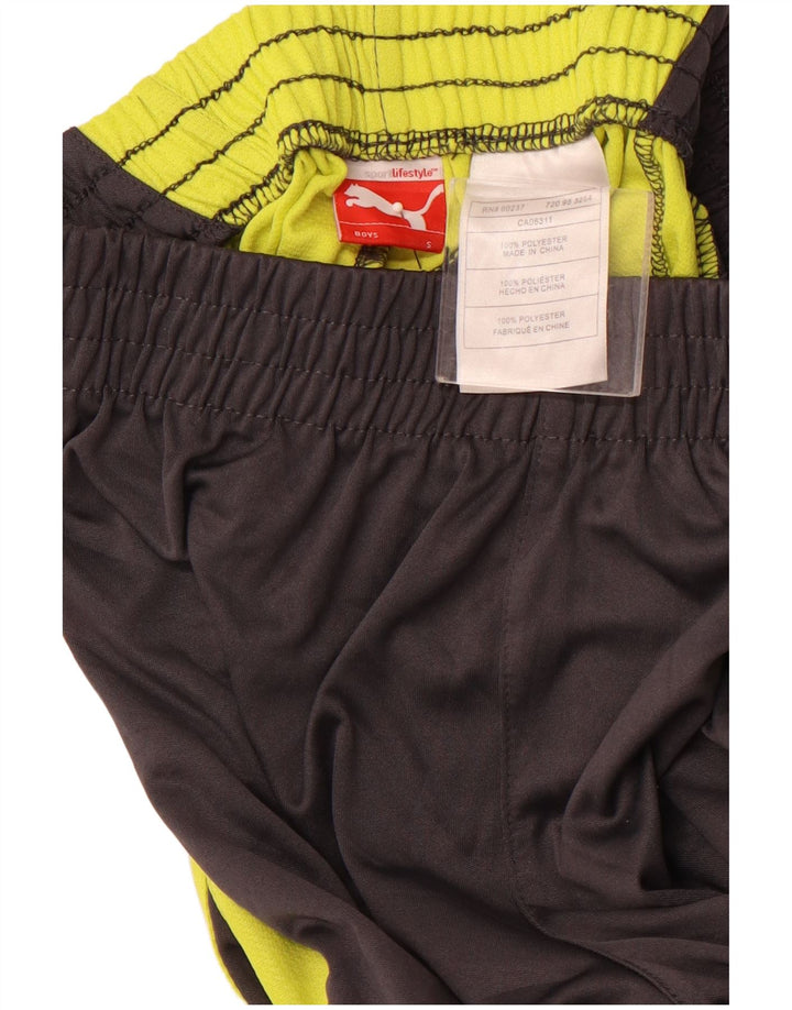 Shorts esportivos PUMA para meninos 7-8 anos pequeno cinza colorblock poliéster