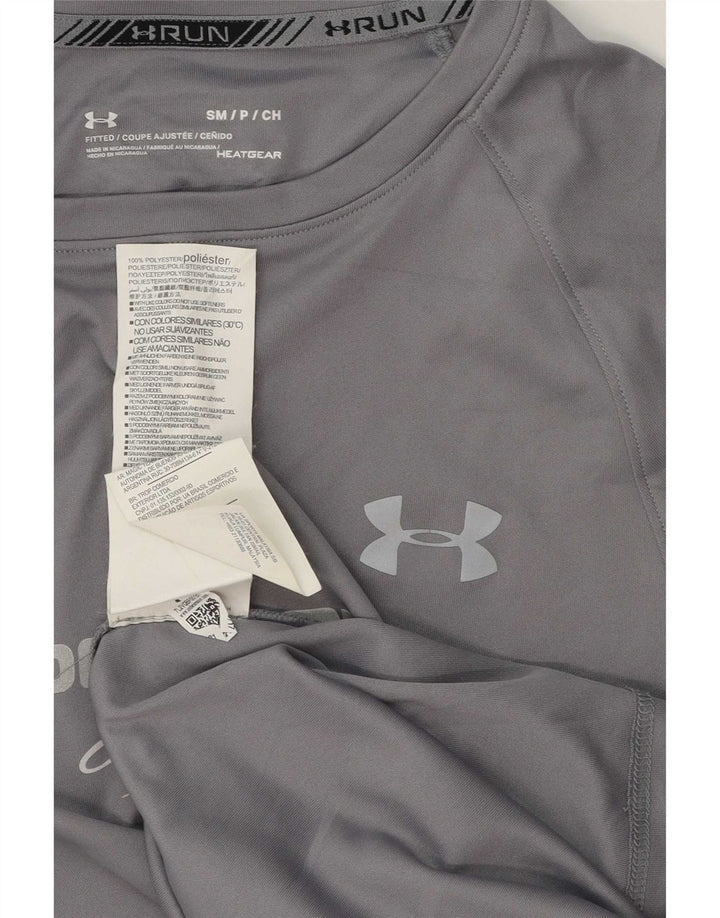 Under Armour Mens Heat Gear Graphic Camiseta Top Pequeno Poliéster Cinza