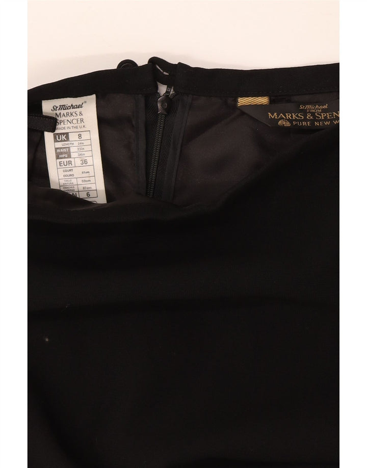 Saia lápis feminina Marks & Spencer St. Michael Reino Unido 8 pequena W26 preta