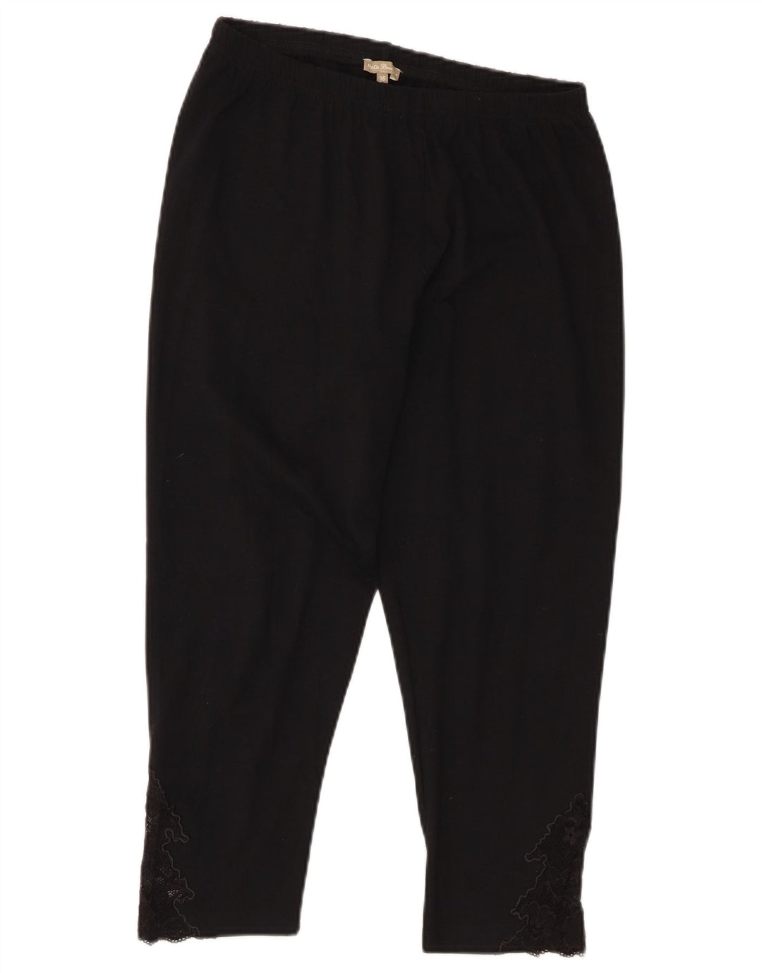 M&Co Leggings Capri Feminino Reino Unido 16 Grande Algodão Preto