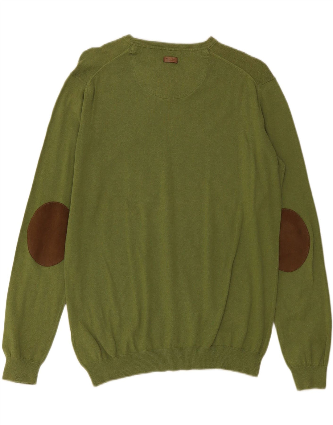 MASSIMO DUTTI Boys V-Neck Jumper Sweater 15-16 Years Green Cotton Vintage Massimo Dutti and Second-Hand Massimo Dutti from Messina Hembry 