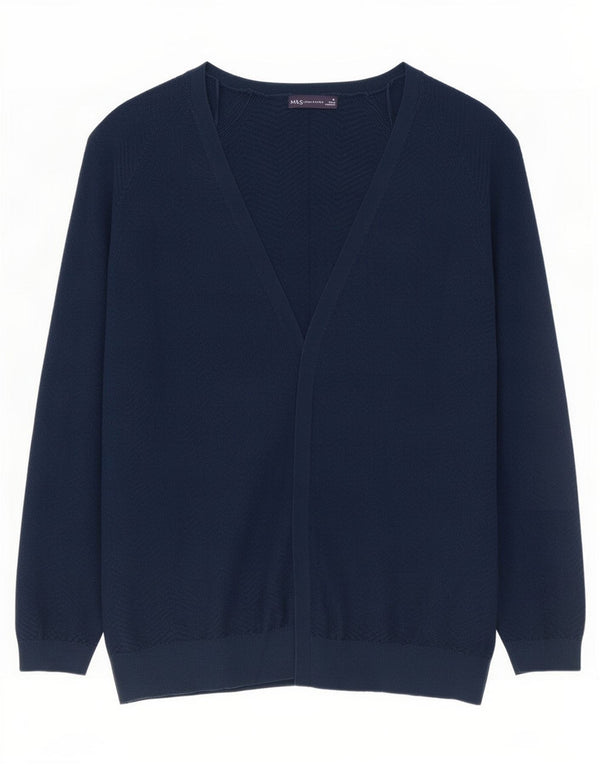 Suéter cardigã feminino oversized Marks & Spencer Reino Unido 18 XL azul marinho