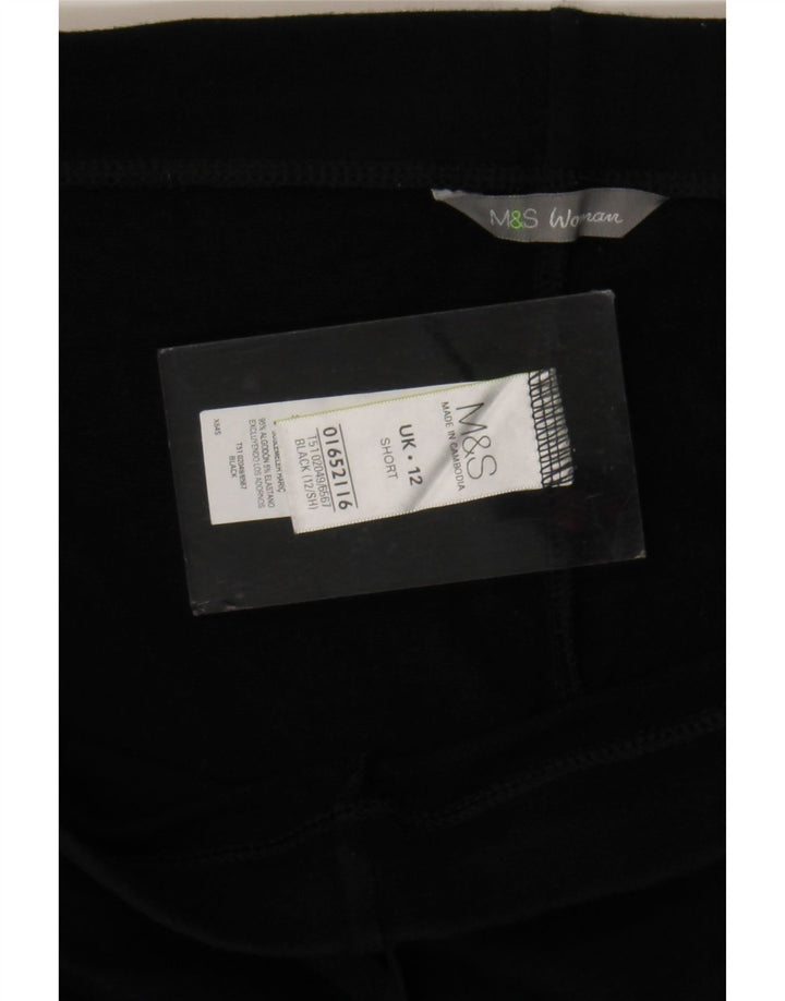 Calça de treino capri feminina Marks & Spencer Reino Unido 12 algodão preto médio