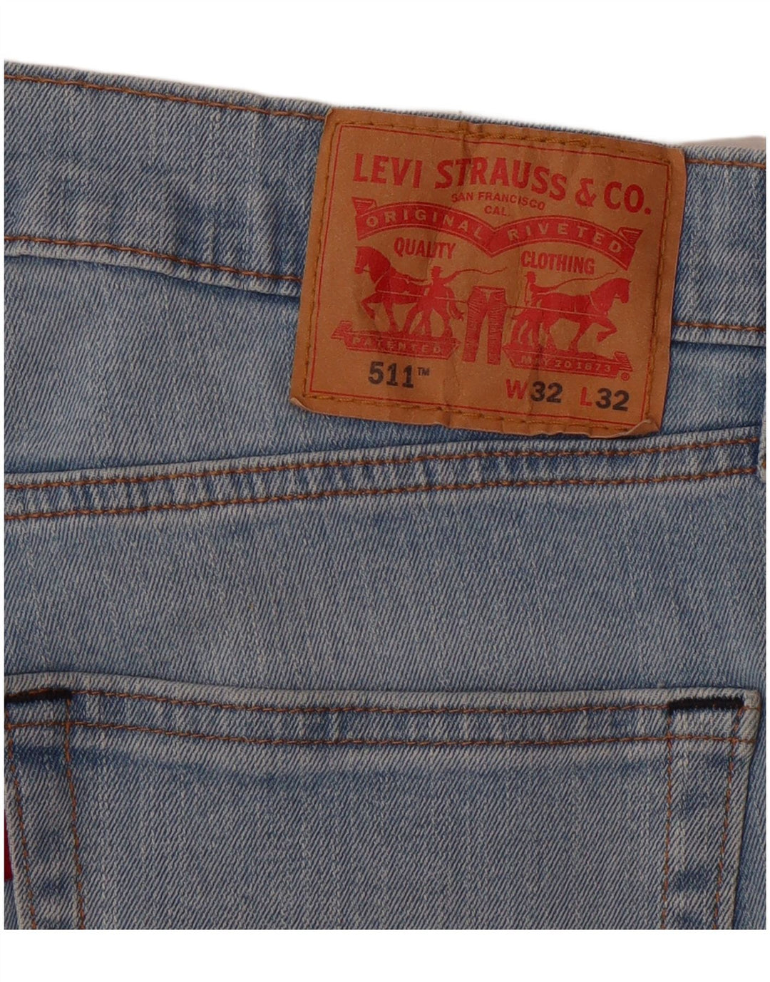 LEVI'S Masculino 511 Slim Jeans W32 L32 Azul Algodão