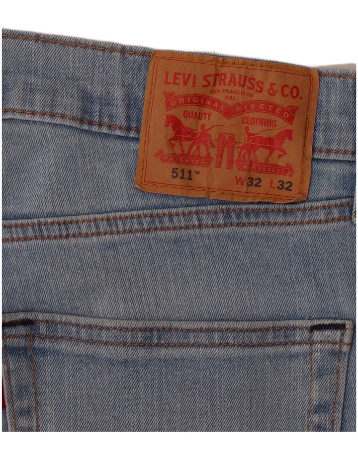 LEVI'S Masculino 511 Slim Jeans W32 L32 Azul Algodão