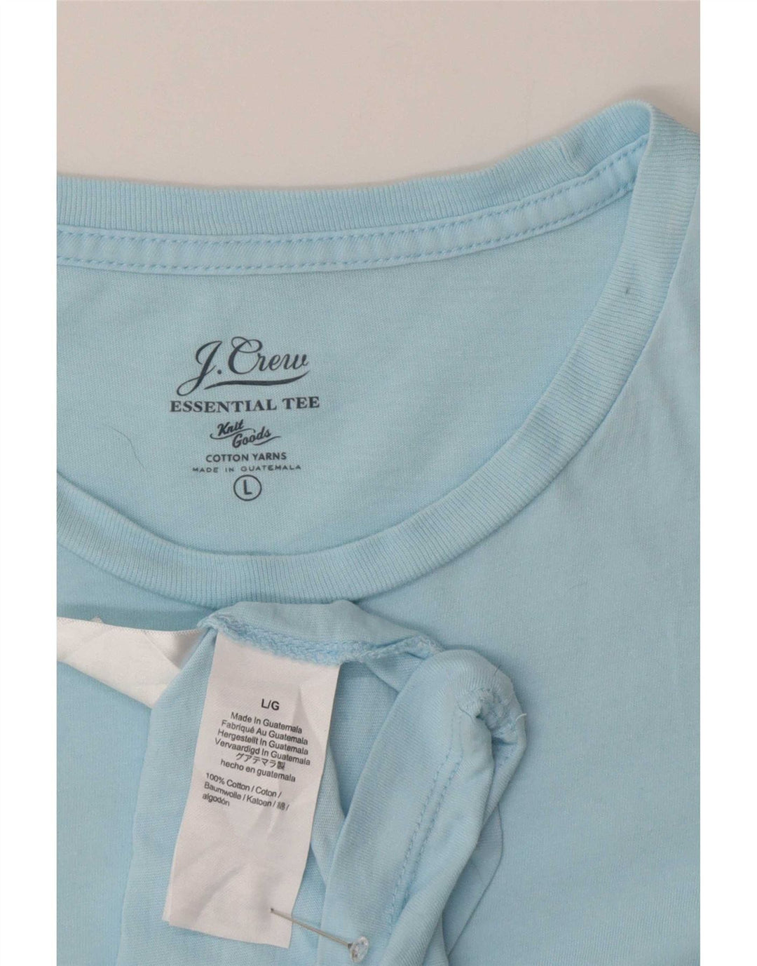 Camiseta masculina J. Crew Top grande de algodão azul